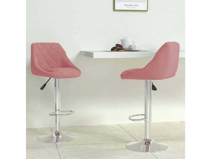 Nouveau Tabourets de bar lot de 2 rose velours poids:12.7 kg @1114
