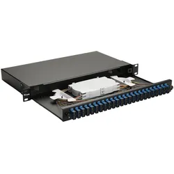 equip LWL-Spleisskasten 24-Port SC-Duplex OS2 1U komplett sw, Server Zubehör, Schwarz