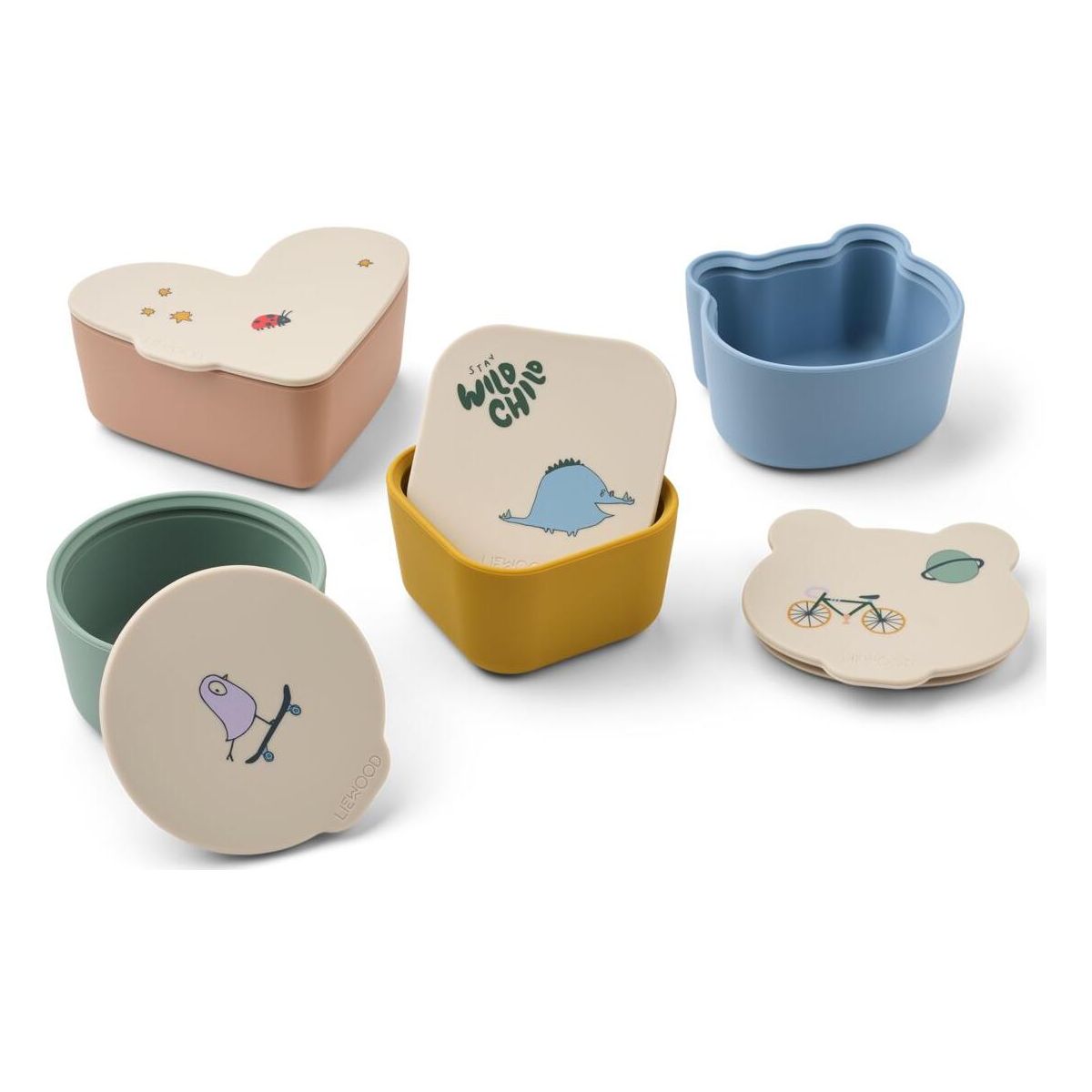 Liewood Toto Snack Box 4-pack tamtam / sandy (2893) ONE SIZE LW15131-2893-ONE SIZE-CU