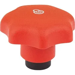 STERNGRIFF MIT SICHERHEITSFUNKTION GR.1 D=M04 D1=32, THERMOPLAST ROT RAL3020, KOMP:STAHL