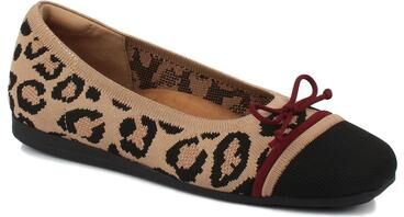 Wide Width Women's Noelle Knit Flat by Ros Hommerson in Leopard (Size 12 W)