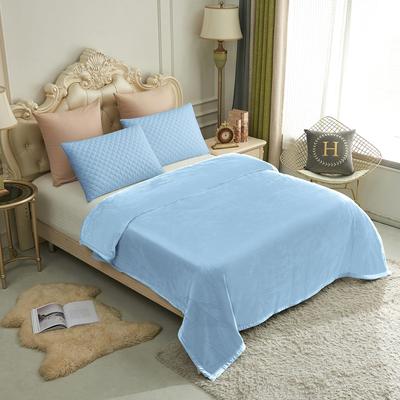 Shop Station Faux Mink Blanket Reversible Plush Warm Winter Blanket For Queen Beds & Cozy Lounging 50x60inch blue