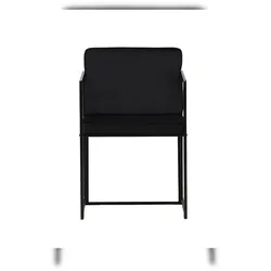 Ebuy24 Richmond Esszimmerstuhl mit Armlehne, Velour schwarz. 2er Set