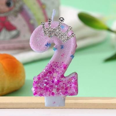 Uplift Treasures Princess Crown Number Birthday Cake Candle 2