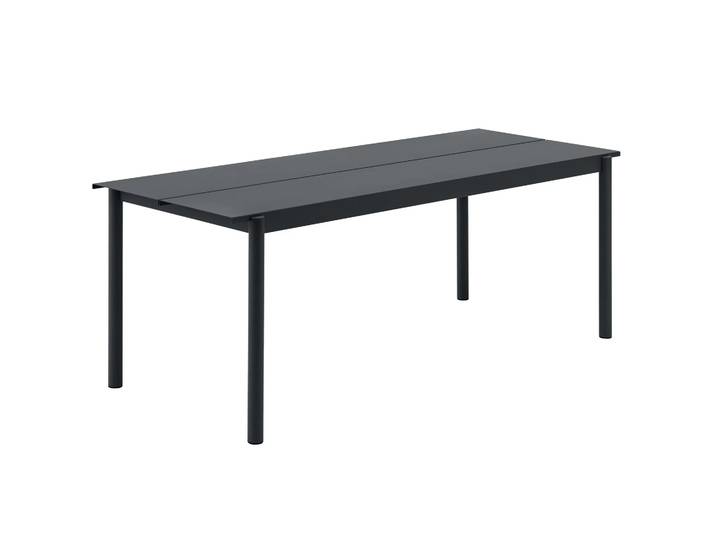 Muuto Table en acier Linear steel table 200 cm Black