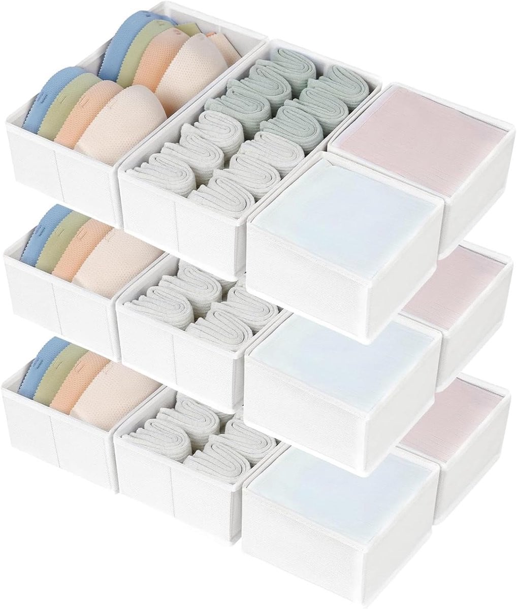 Set van 4 opvouwbare lade-organizers van stof voor kleding van SnelShoppen