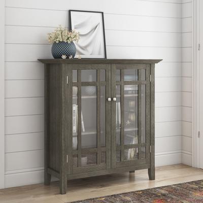 "WYNDENHALL Freemont SOLID WOOD 39 inch Wide Transitional Medium Storage Cabinet - 42.2""h x 39""w x 17""d"