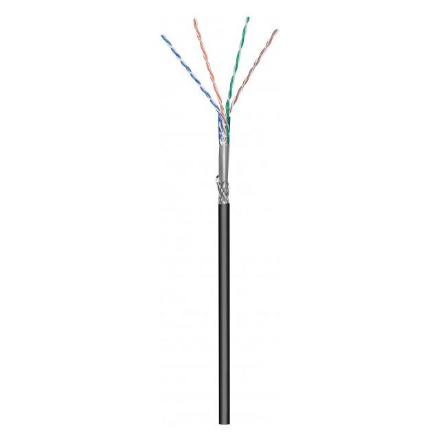 Dsit CAT6 S/FTP 50m outdoor Netzwerkkabel auf Spule gewickelt Schwarz CCA (S/FTP, CAT6, 50 m) (DC-OUT-SFTP6CCA-50)