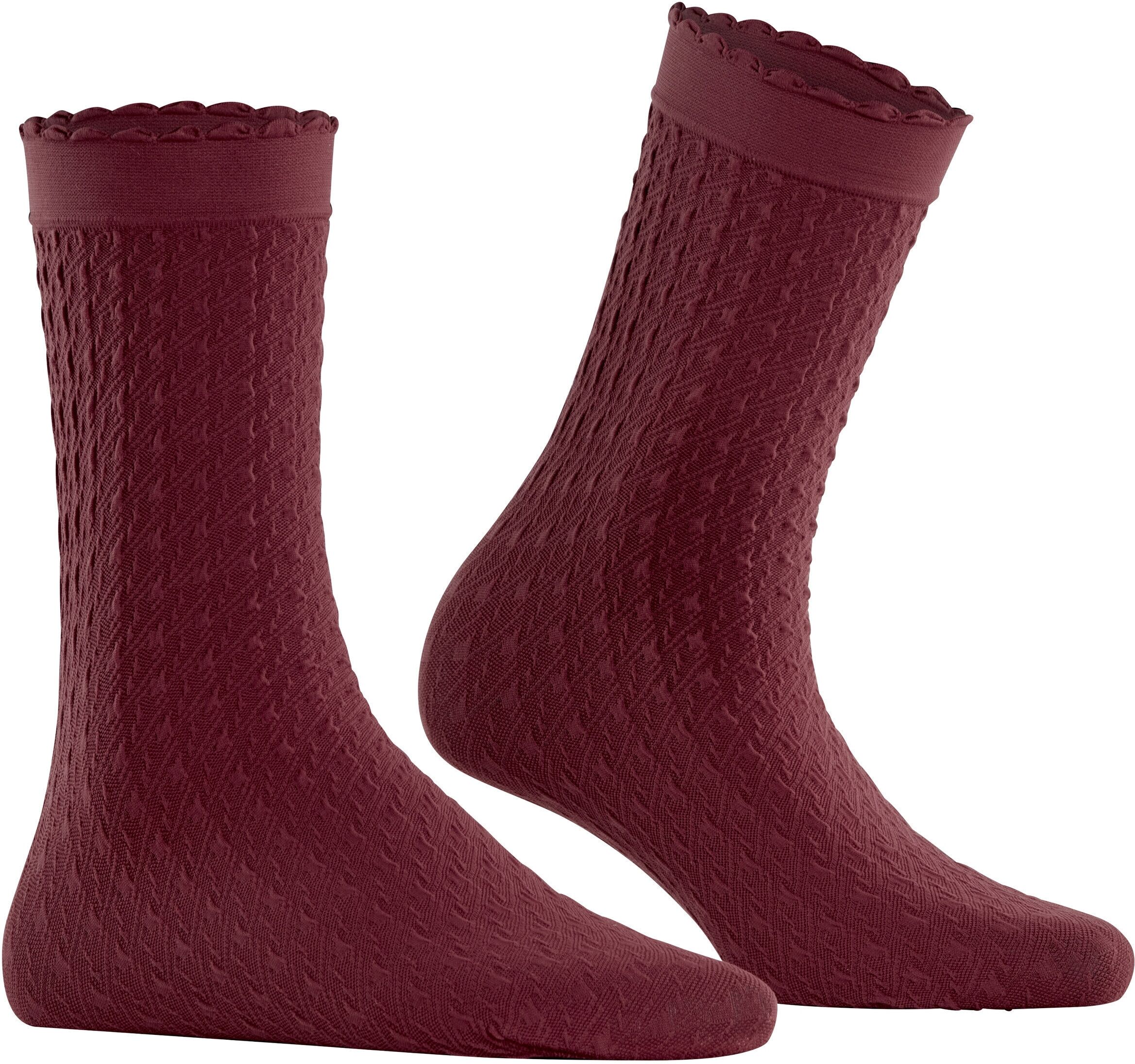 Feinsöckchen FALKE "Posh Pulse", Damen, Gr. 39-42, DEN: 50, cayenne (5950), Socken Feinsöckchen
