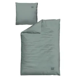 Bettwäsche SANSIBAR Leinen LOOK (BL 135x200 cm) - grün - BL 135x200 cm