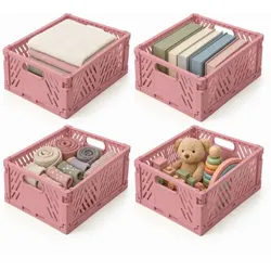 Relaxdays Klappbox 4er Set Rosa