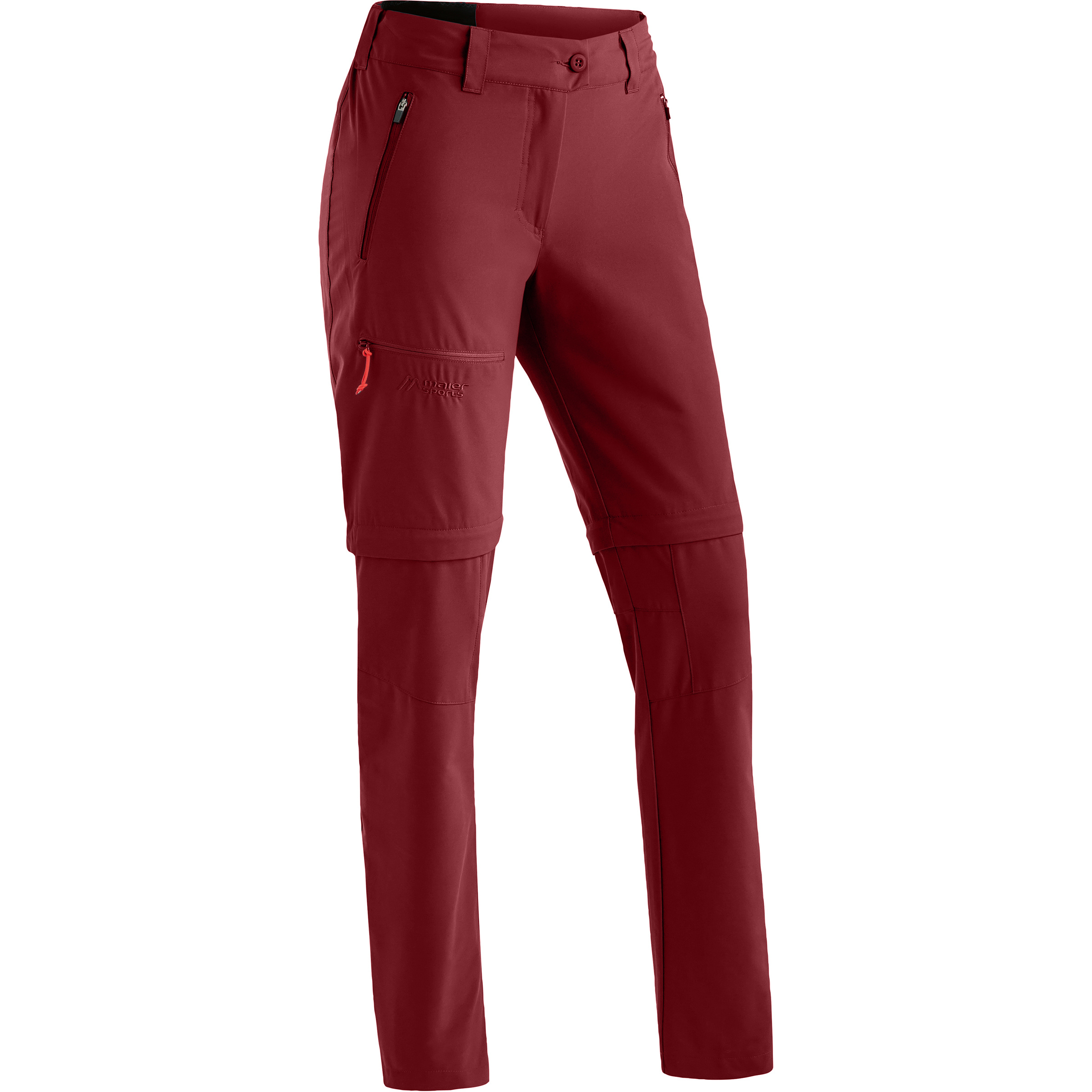 Maier Sports Nata Zip Loop Zip Off Hose Damen Zip-Hosen rot Größe 4XL Camping Wasserabweisend Wasserabweisend