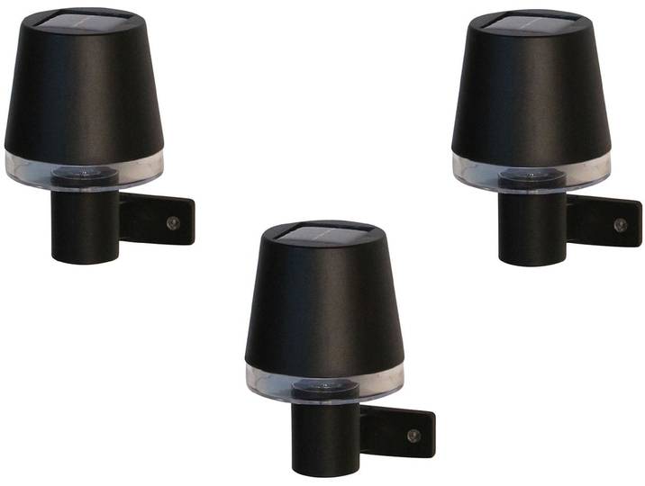 Außen-Wandleuchte LUXFORM Solar-Wandleuchte - Cala d'Or - 3 Stück , schwarz, Leuchten, Außen-Wandleuchte, Solarbetrieben