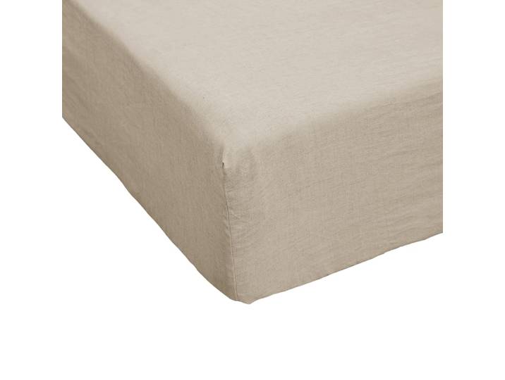 Drap housse lin français unie 180x200 cm