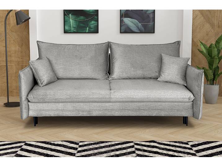 Schlafsofa Jiela Grau Microfaser Vala 216 x 96 x 102cm Modern