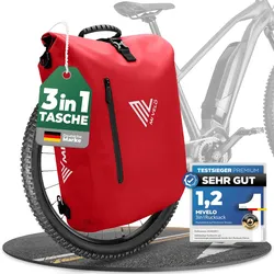 3in1 Fahrradtasche & Rucksack 20L „PRIMUS“ - Rot - 3 in 1 Fahrradtaschen,Bestseller,oft gekauft,Primus,rabatt