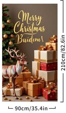 Retailers Go Merry Christmas Door Cover, Bell Garland Door Decor, Dining Table Cover, Elastic Holiday Decoration k 1pcs