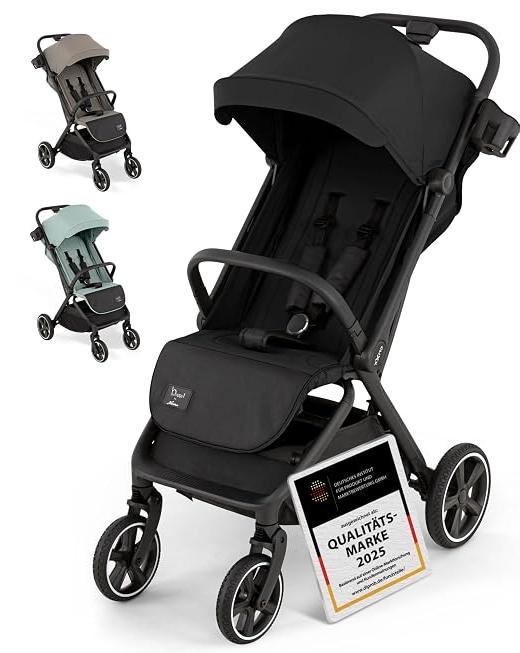 Clixx Buggy Kinderwagen - Reisebuggy ab 6 Monate, klein zusammenklappbar, höhenverstellbar, mit Sonnen- & Regenschutz, ideal für unterwegs