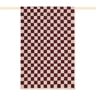 Strandtuch PAD "CHESS, 100x180 cm", braun (burgundy), B:100cm L:180cm, Frottee, Frottee, Handtücher, Made in Europe, 100% Baumwolle, modernes Karo Design