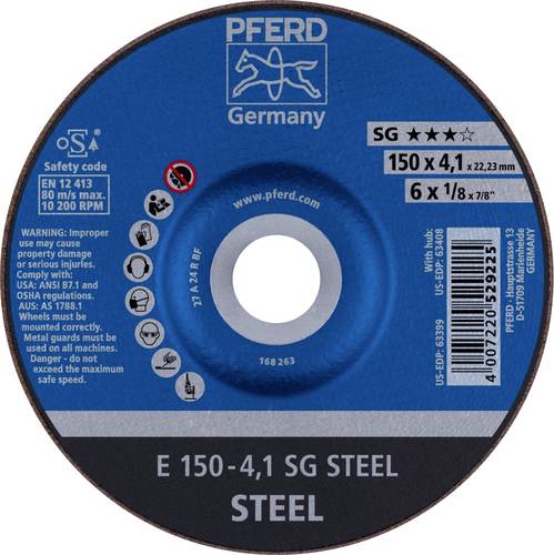 PFERD TOOLS 69220473 E 150-4,1 SG STEEL Schruppscheibe gekröpft Durchmesser 150mm Bohrungs-Ø 22.23mm Stahl 10St.