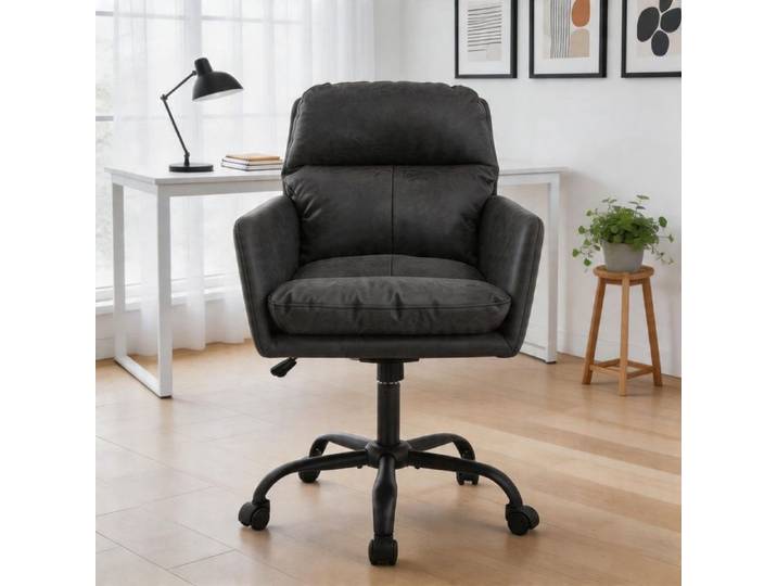 Chaises de bureau - Chaise bureau similicuir PU - Réglable en hauteur - Cadre métallique - Mousse haute densité