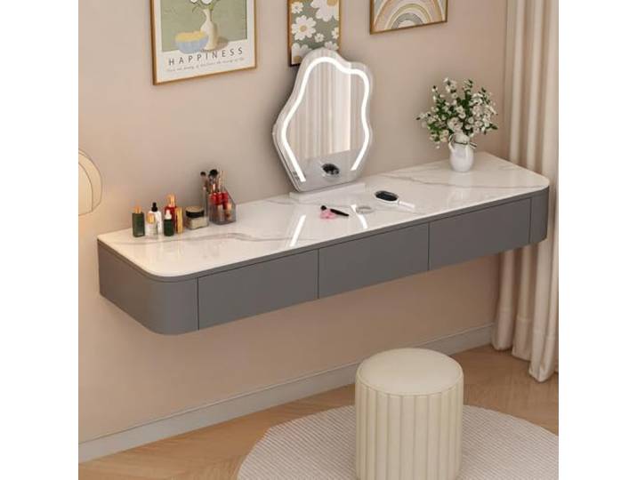 Wandkonsole Mit Schublade, Schminktisch Ohne Spiegel Massivholz, Hängende Konstruktion, Schubladen Zur Aufbewahrung, Ohne Spiegel, Schlafzimmer, Kleine Räume, Ankleidezimmer