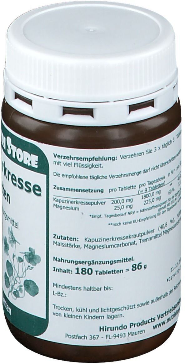 The Nutri Store Kapuzinerkresse Tabletten 180 St