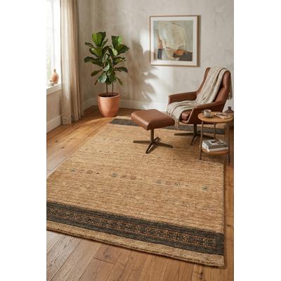 Wollteppich THEKO "Lori Star Gold", braun, B:200cm H:12mm L:250cm, Wolle, Teppiche, reine Wolle, handgewebt, ideal im Wohnzimmer & Schlafzimmer