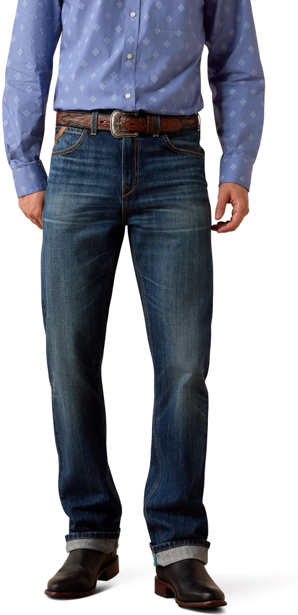 Men's M7 Slim Adam Classic Rise Straight Leg Jeans in Istanbul, Size: 28 X 40 by Ariat
