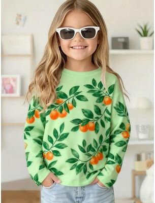 Top Demand Picks Cute Pink Clouds 3D Print Kids T Shirt, Girls Long Sleeve Top, Casual Comfort Childrens Clothing For Autumn Outdoors cxs002du 110