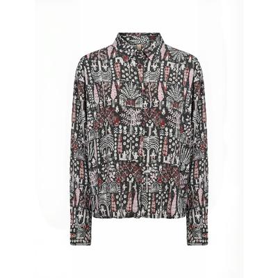 Hemdbluse SOYACONCEPT "Soya Concept Shirt SC-GOLFI", Damen, Gr. S, bunt (4985c oxblood rot combi), Obermaterial: 100% Viskose, Blusen Hemdbluse