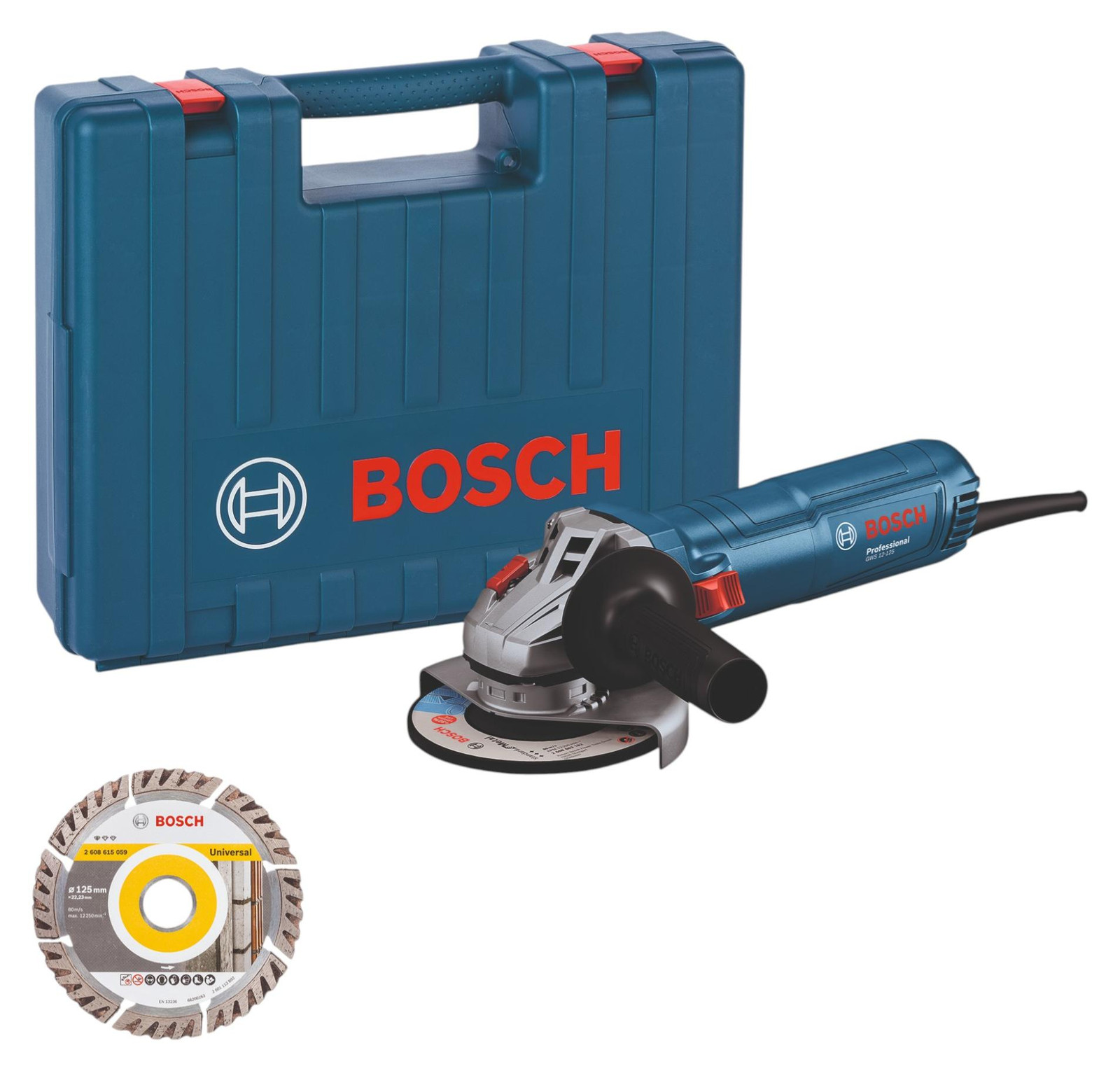 Bosch Professional GWS 12-125 Winkelslijpmachine inclusief gereedschapskoffer
