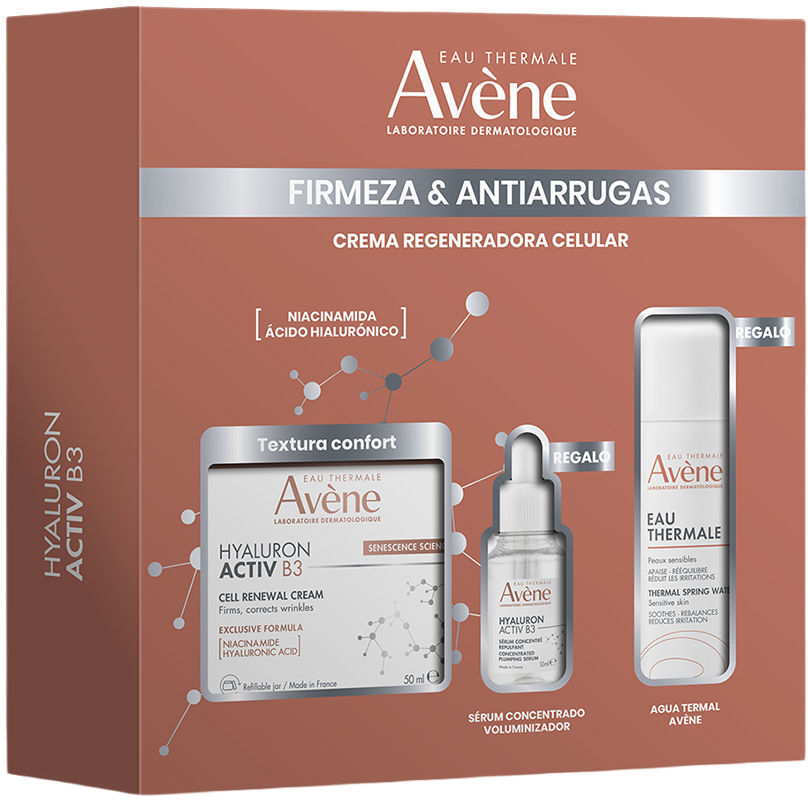 Avène Kit com 3 peças: Creme Hialurônico Ativador B3 + Água Termal + Sérum HAB3