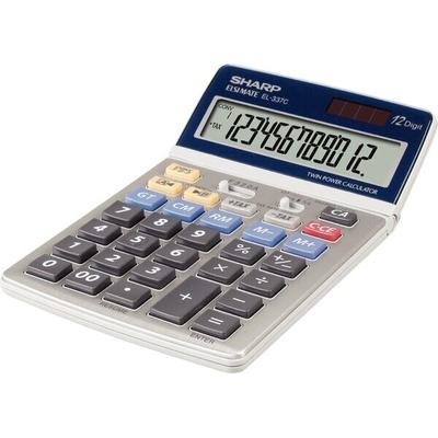 Sharp Kaufmmänischer Rechner SHAEL337 mit beweglichem Display, 12-stellig