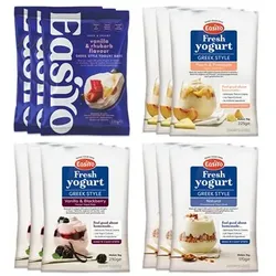 EASIYO Joghurtpulver 12 Beutel für 12kg Joghurt griech. Art 4 versch. Sorten