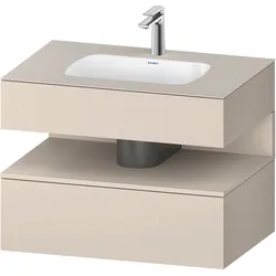 Duravit Collection One Einbauwaschtisch mit Konsolenwaschtischunterbau, 800x550x600mm, Nische Taupe Supermatt, QA4785083830000, Farbe: taupe supermatt