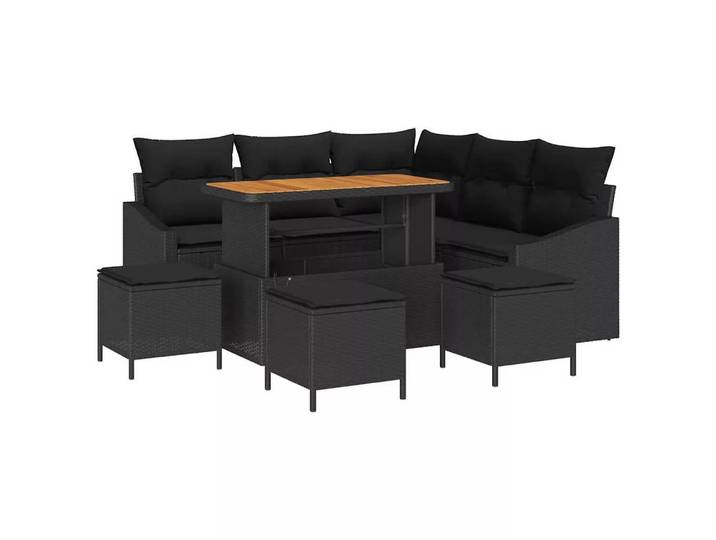 VidaXL - Outdoor-sofa poly-rattan, One Size, Schwarz