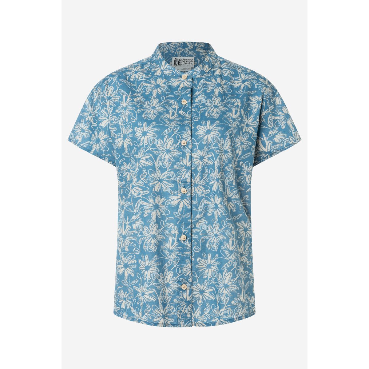 Marmot Wm's Rhea Short Sleeve summer storm daisy sketch (42526) S M16692-42526-S