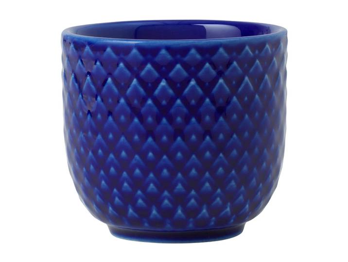 Lyngby Porcelæn Coquetier Rhombe Ø5 cm Bleu foncé