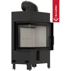 Kamineinsatz aus Stahl KRATKI LUCY links 12 kW Ø 200