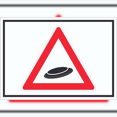 HB-Druck Achtung Frisbee Aufkleber Symbol A0 (841x1189mm)
