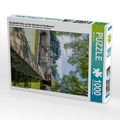 CALVENDO Puzzle SALZBURG Blick auf die Altstadt mit Stadtmauer | 1000 Teile Lege-Größe 64x48cm Foto-Puzzle für glückliche Stunden