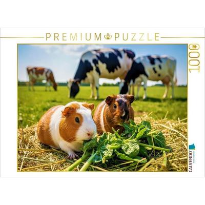 CALVENDO Puzzle Fressen mit den Kühen. | 1000 Teile Lege-Größe 64x48cm Foto-Puzzle für glückliche Stunden, Sonstige von , Calvendo Puzzle