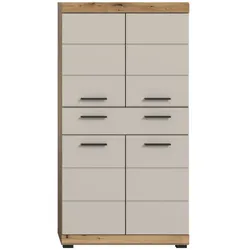 Hochkommode Seitenschrank Eiche Nachbildung 10 Schubladen