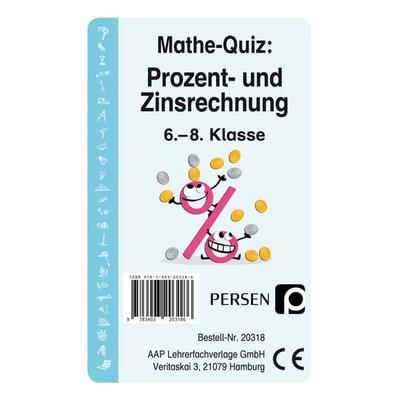 Mathe-Quiz: Prozent- und Zinsrechnung, Game von Liv Halen, Persen Verlag in der AAP Lehrerwelt GmbH, 978-3-403-20318-6