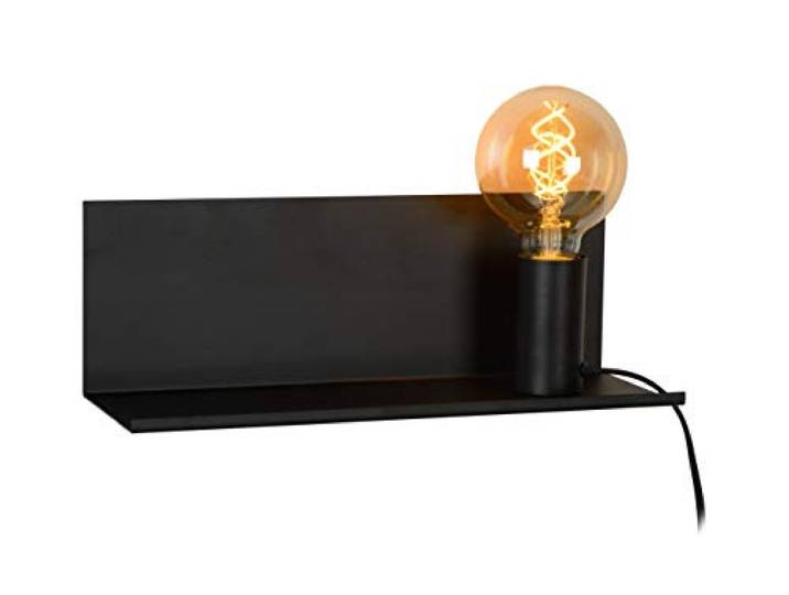Lucide SEBO - Bettlampe - 1xE27 - Schwarz, 35 x 12 x 12 cm