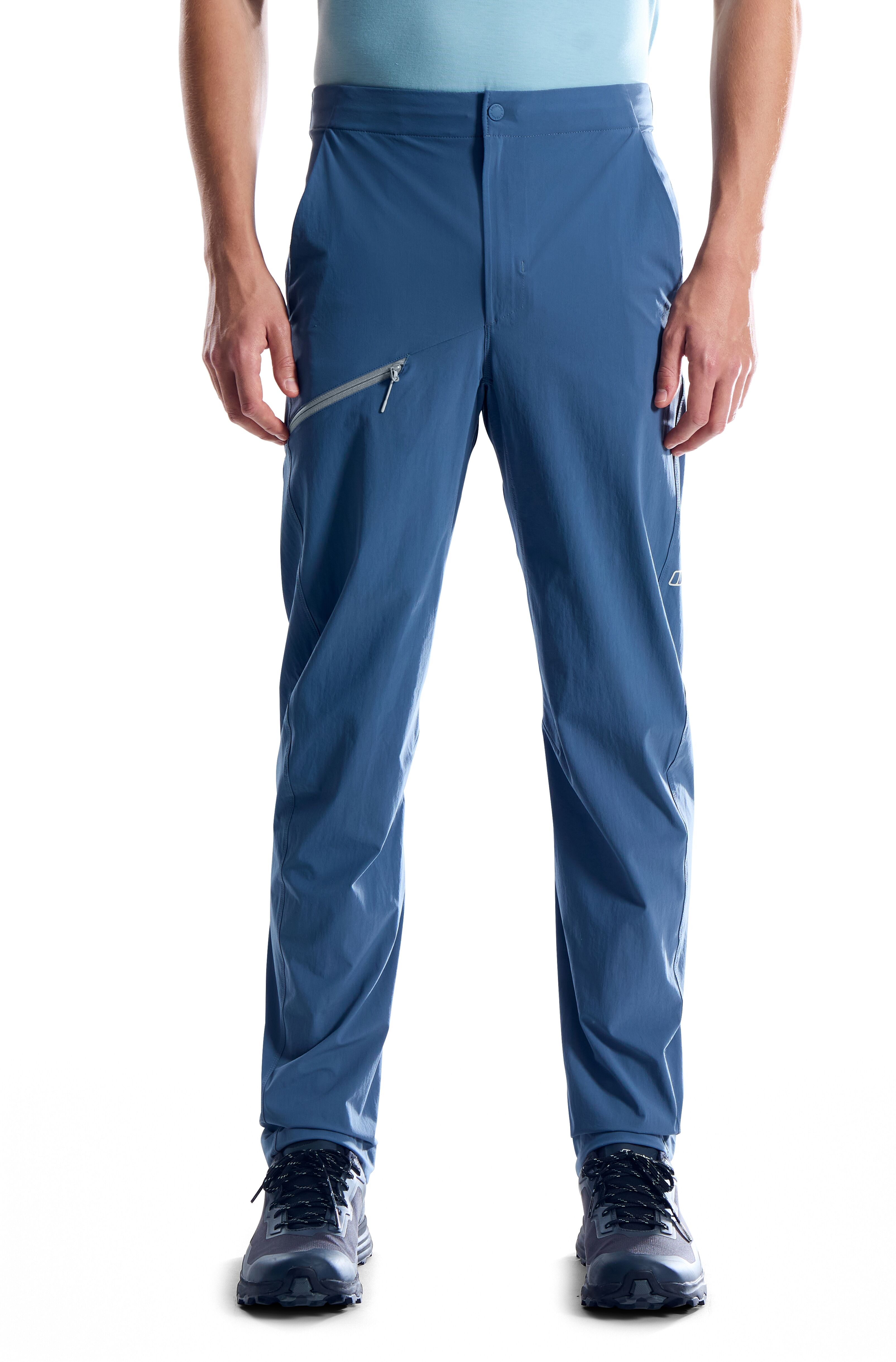 Funktionshose BERGHAUS "CALDBECK PANT AM", Herren, Gr. 28, Länge 30, blau (northern sky), Obermaterial: 85% Polyamid, 15% Elasthan. Futter: 100% Polyester, Hosen Funktionshose, leichtes Design, sportlicher Stil, für Outdoor-Aktivitäten northern sky 28, Lä