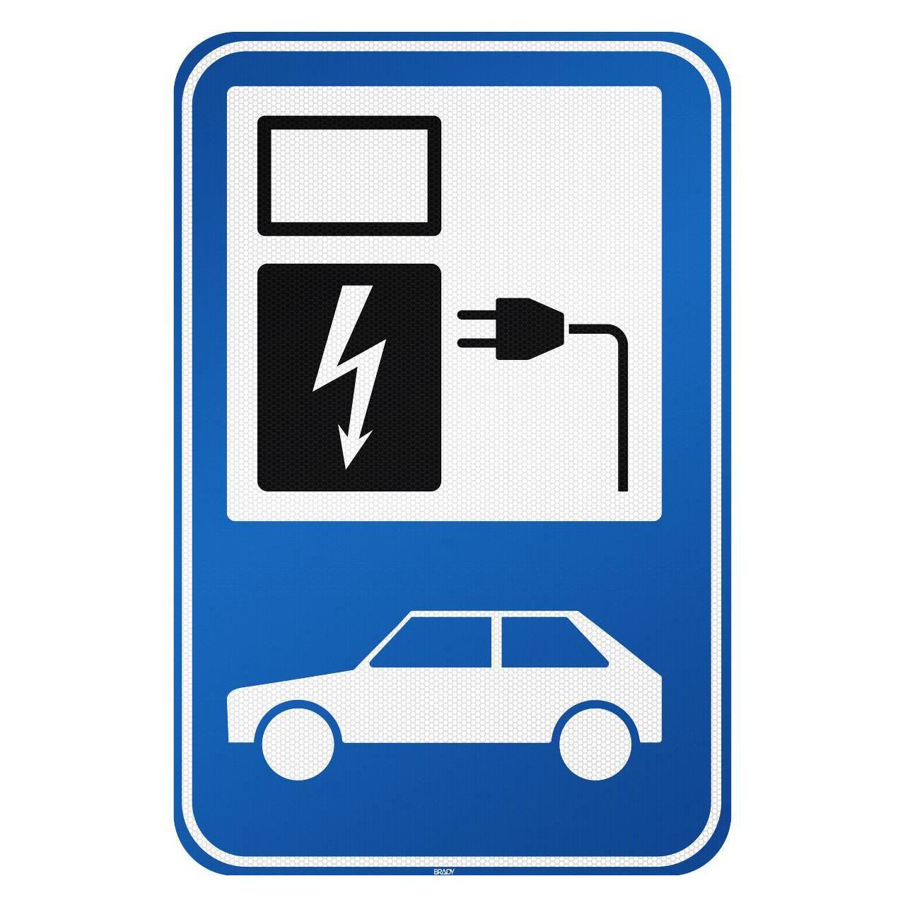 Brady I/EVP13/RFL-390X590-1, Parkschild für Elektrofahrzeuge - Parkplatz für das Aufladen Ihres El (I/EVP13/RFL-390X590-1)