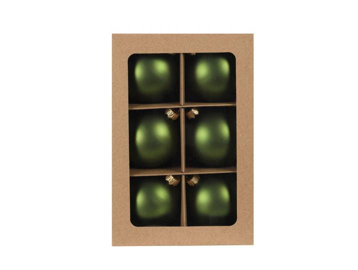 6er Set Weihnachtskugeln, grün