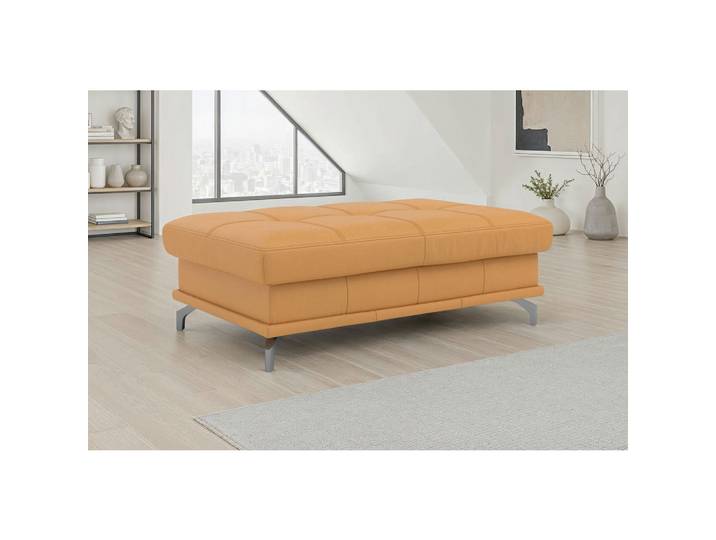 Sit & More Hocker Costello E, Currygelb, Metall, Echtleder, Nappaleder, rechteckig, 133x47x72 cm, Wohnzimmer, Hocker, Sitzhocker